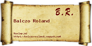 Balczo Roland névjegykártya